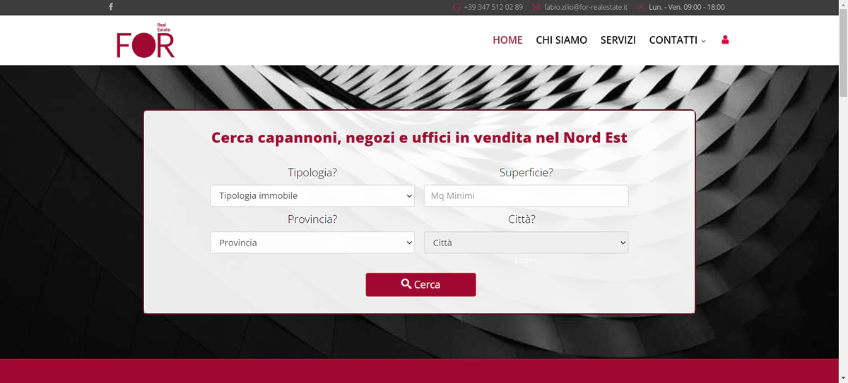 Sito web realizzato per For Real Estate