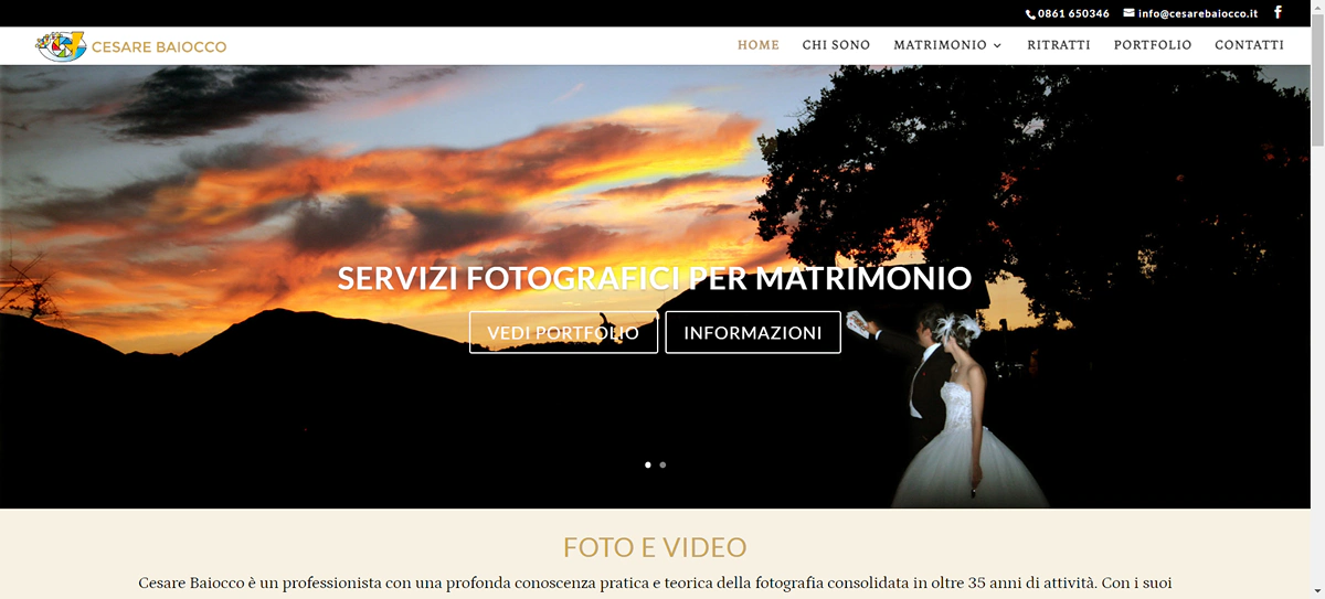 Sito web realizzato per Cesare Baiocco