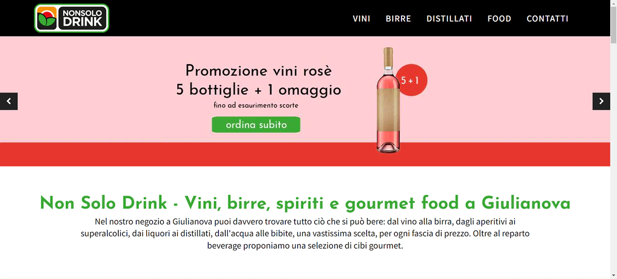 Sito web realizzato per Non Solo Drink